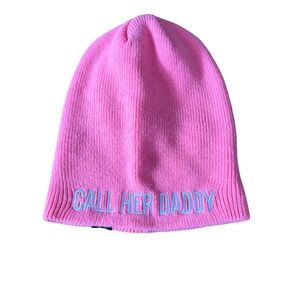 Barstool Sports Call Her Daddy Neon Pink Embroidered Knit Beanie Hat CHD Merch